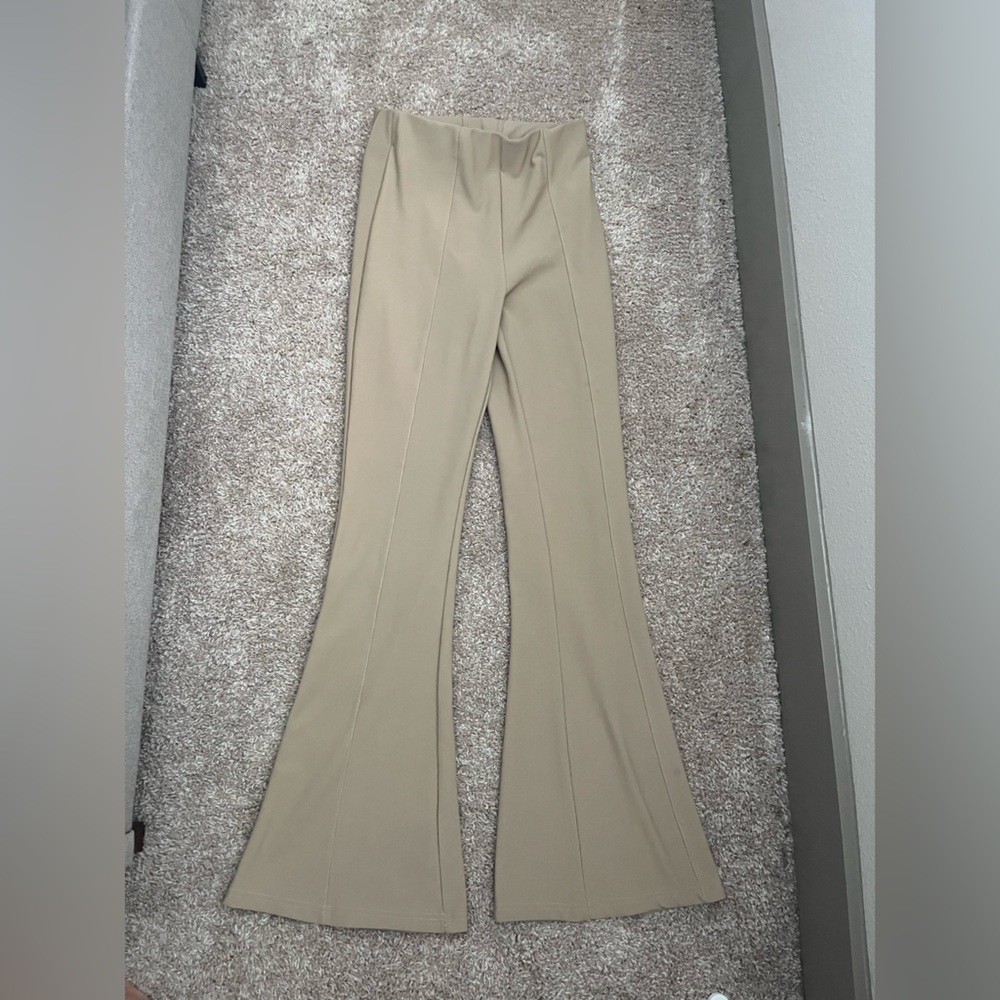 Wet Seal Tan Flare Boot Cut Jumpsuit